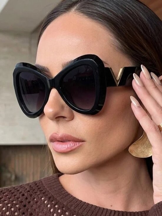 Valentino Women Sunglasses Black Grey Butterfly V-GOLD III VLS-138 A BRAND NEW main image 6